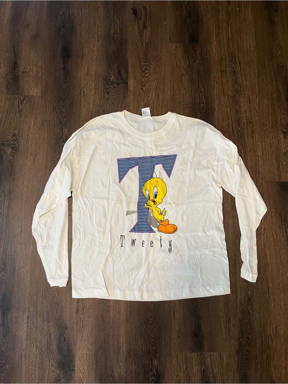 Y2k disney  long-sleeve T-shirts,large graphic Tweety Bird adult size XL
